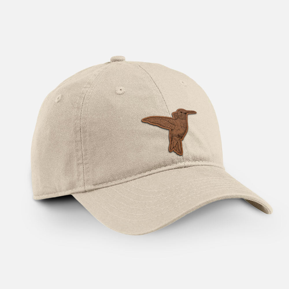 Product photo of the BeCause Tees Ruby-throated Hummingbird - 100% Cotton Dad Hat.