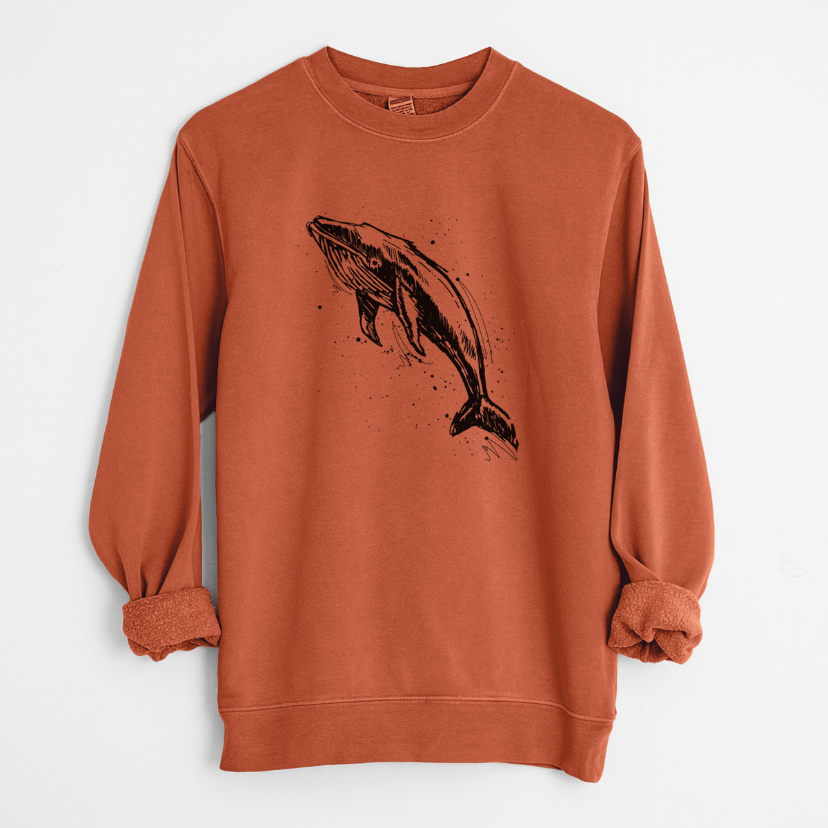 Humpback Whale - Unisex Pigment Dyed Crew Sweatshirt in Amber
