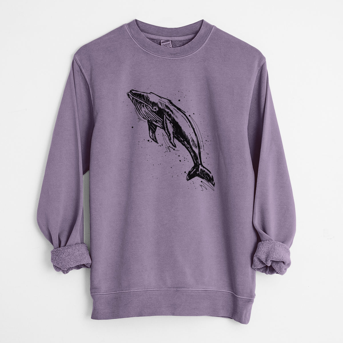 Humpback Whale - Unisex Pigment Dyed Crew Sweatshirt in Plum