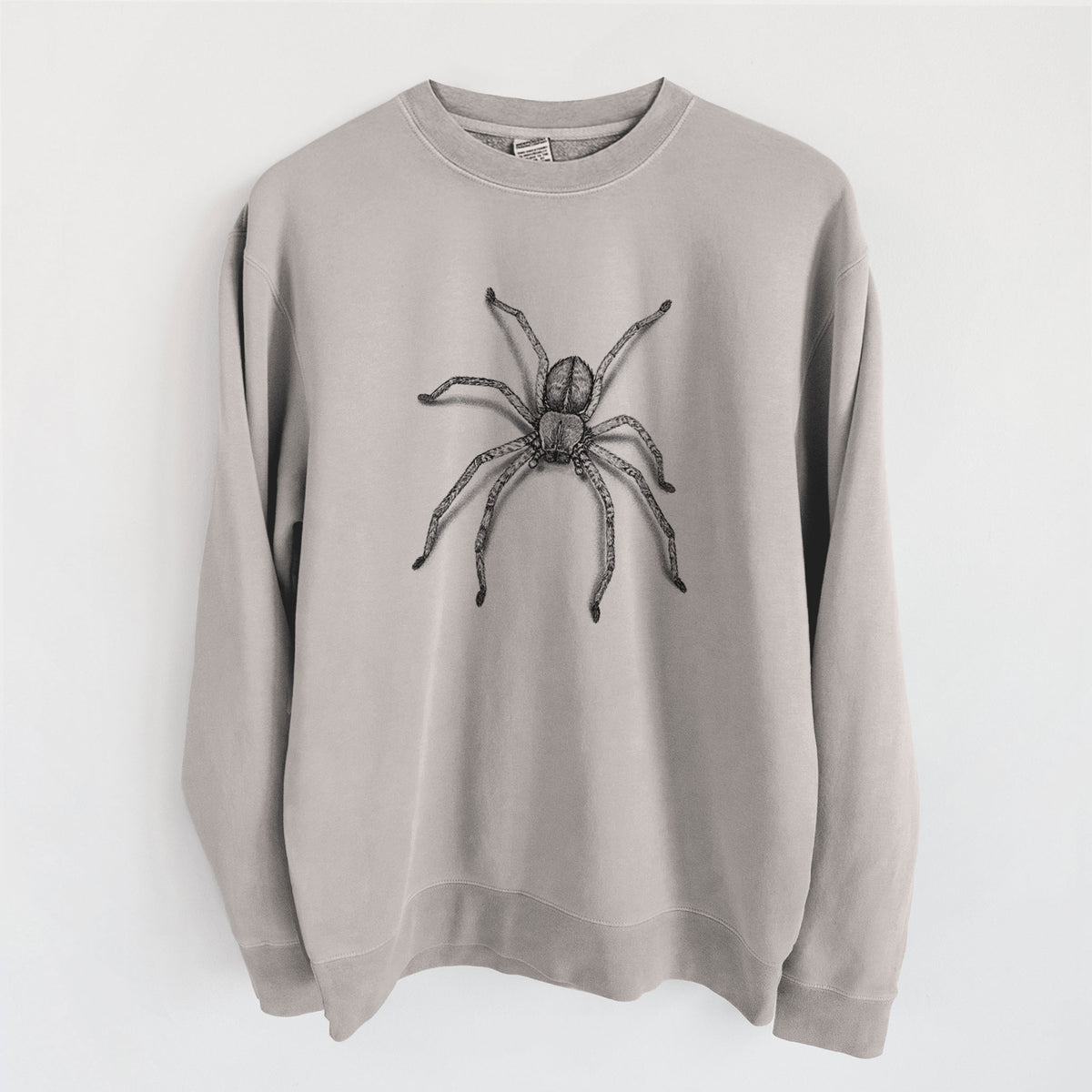 Huntsman Spider - Olios giganteus - Unisex Pigment Dyed Crew Sweatshirt in Cement