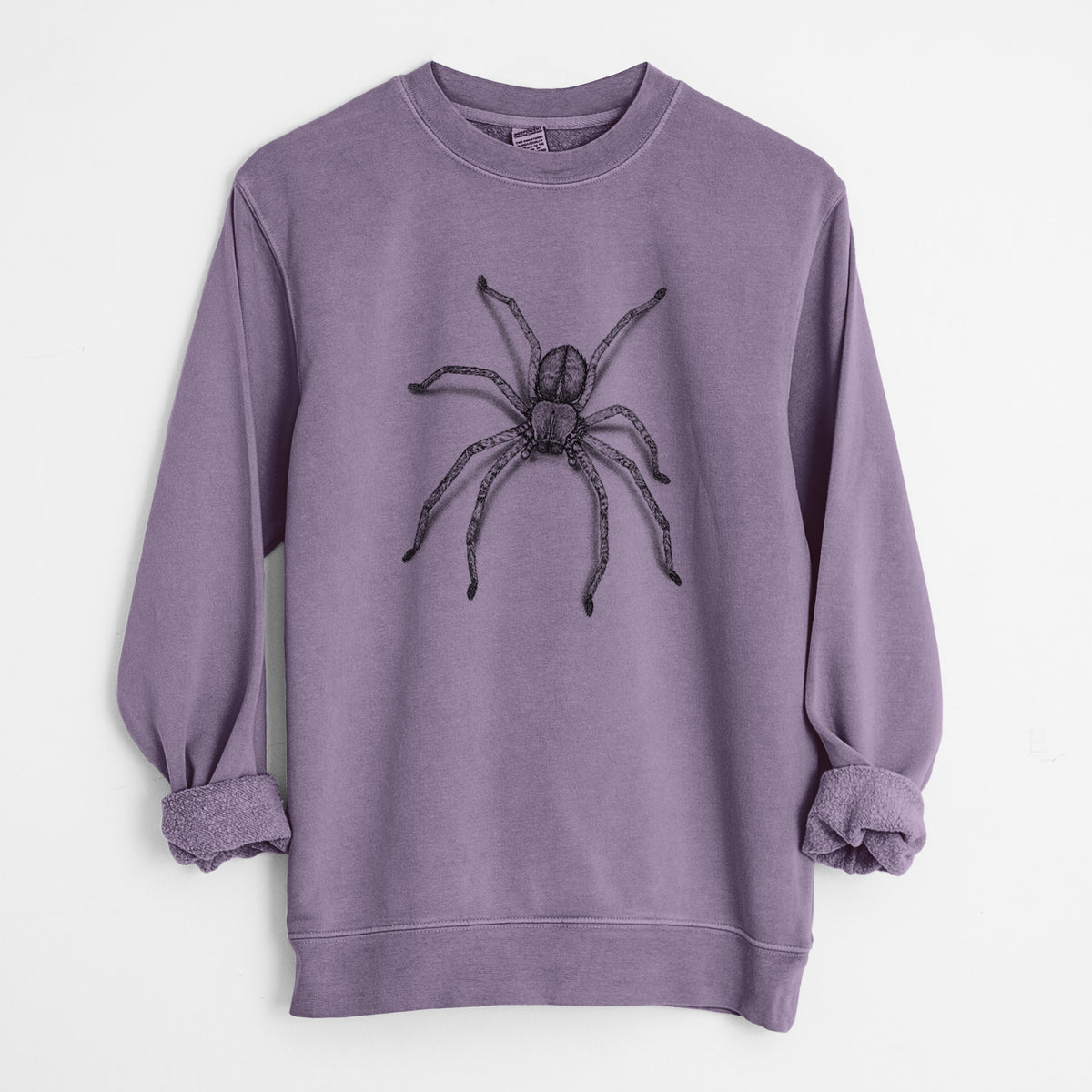 Huntsman Spider - Olios giganteus - Unisex Pigment Dyed Crew Sweatshirt in Plum