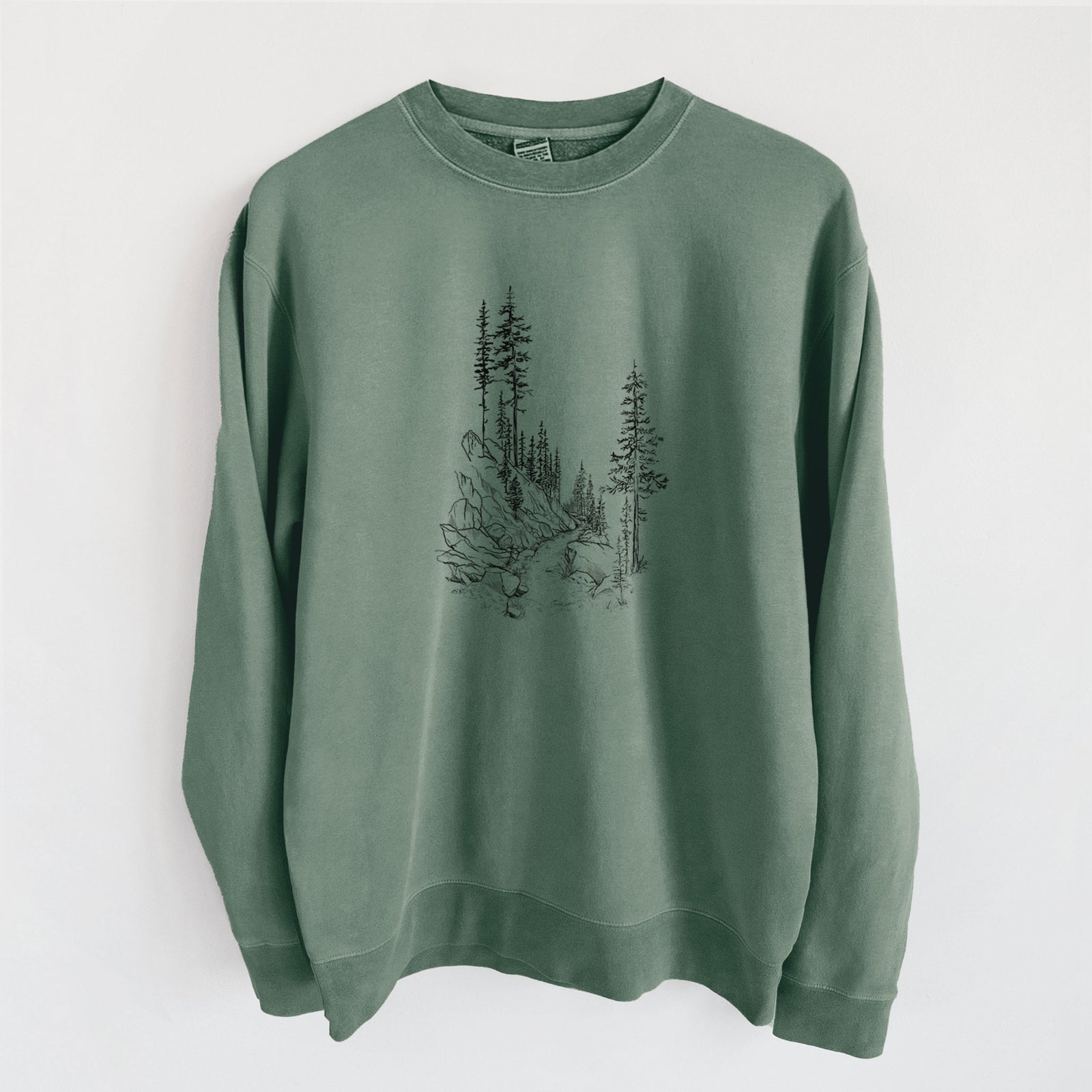 Into the Woods - Hiking - Unisex Pigment Dyed Crew Sweatshirt in Slate Blue