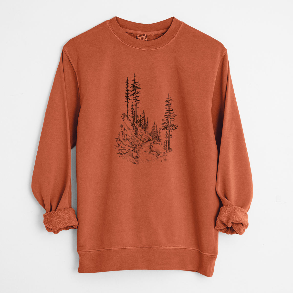 Into the Woods - Hiking - Unisex Pigment Dyed Crew Sweatshirt in Amber