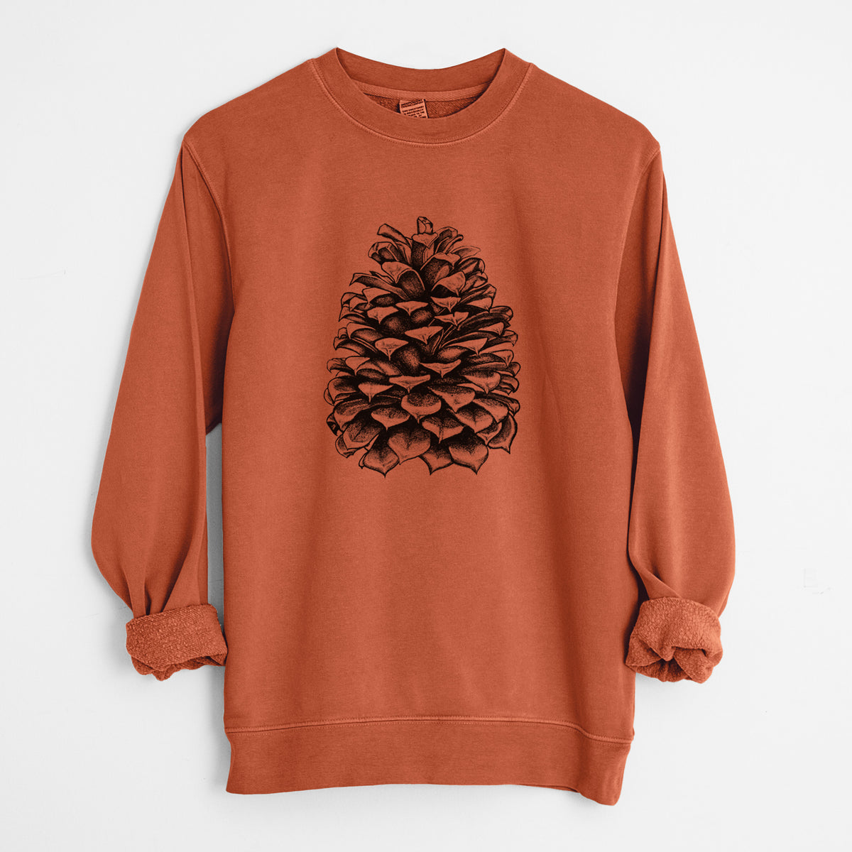 Pinus Jeffreyi - Jeffrey Pine Cone - Unisex Pigment Dyed Crew Sweatshirt in Amber