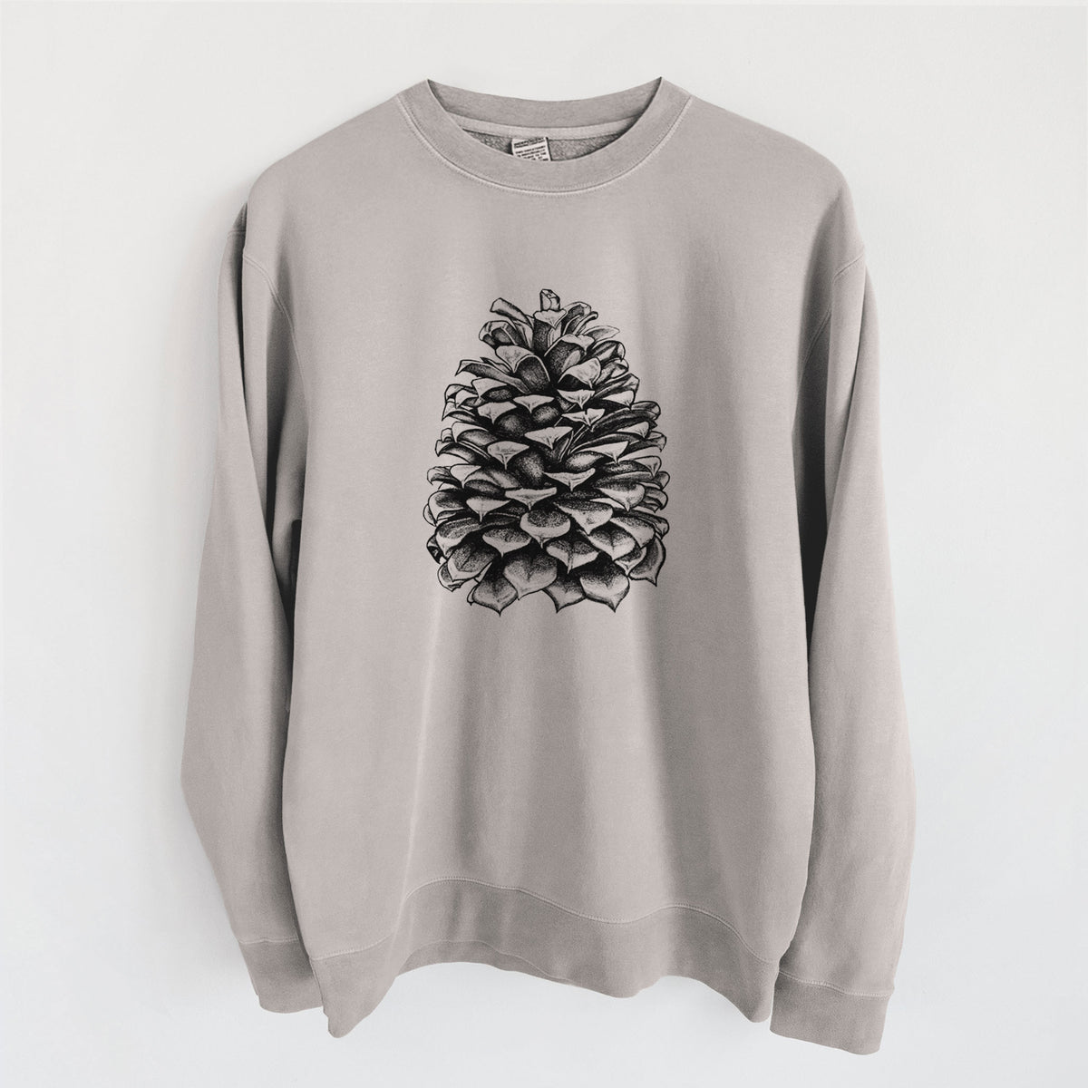 Pinus Jeffreyi - Jeffrey Pine Cone - Unisex Pigment Dyed Crew Sweatshirt in Cement