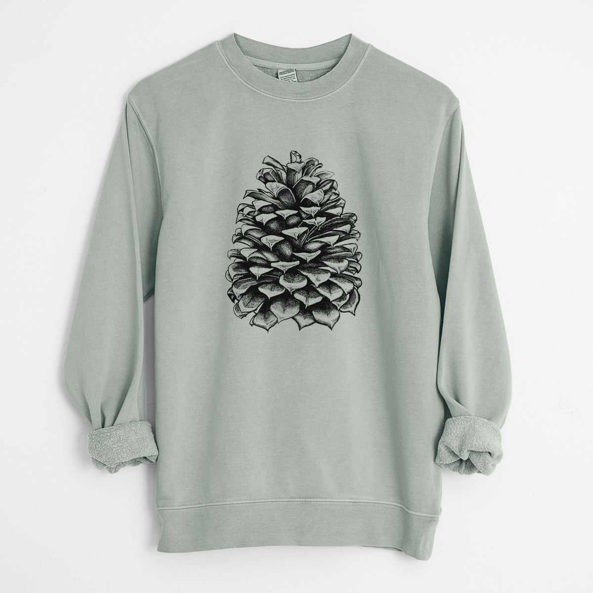 Pinus Jeffreyi - Jeffrey Pine Cone - Unisex Pigment Dyed Crew Sweatshirt in Sage