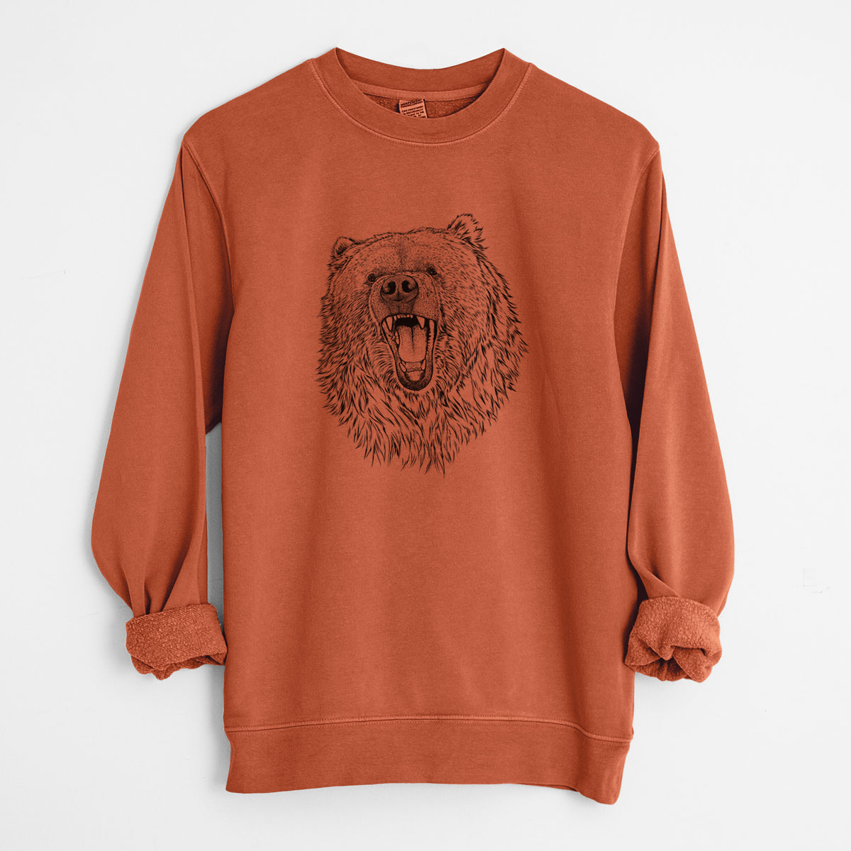 Ursus arctos - Kodiak Bear - Unisex Pigment Dyed Crew Sweatshirt in Amber