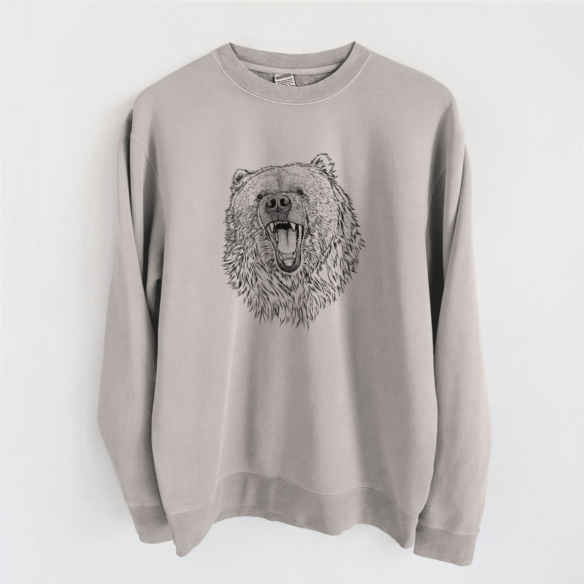 Ursus arctos - Kodiak Bear - Unisex Pigment Dyed Crew Sweatshirt in Cement