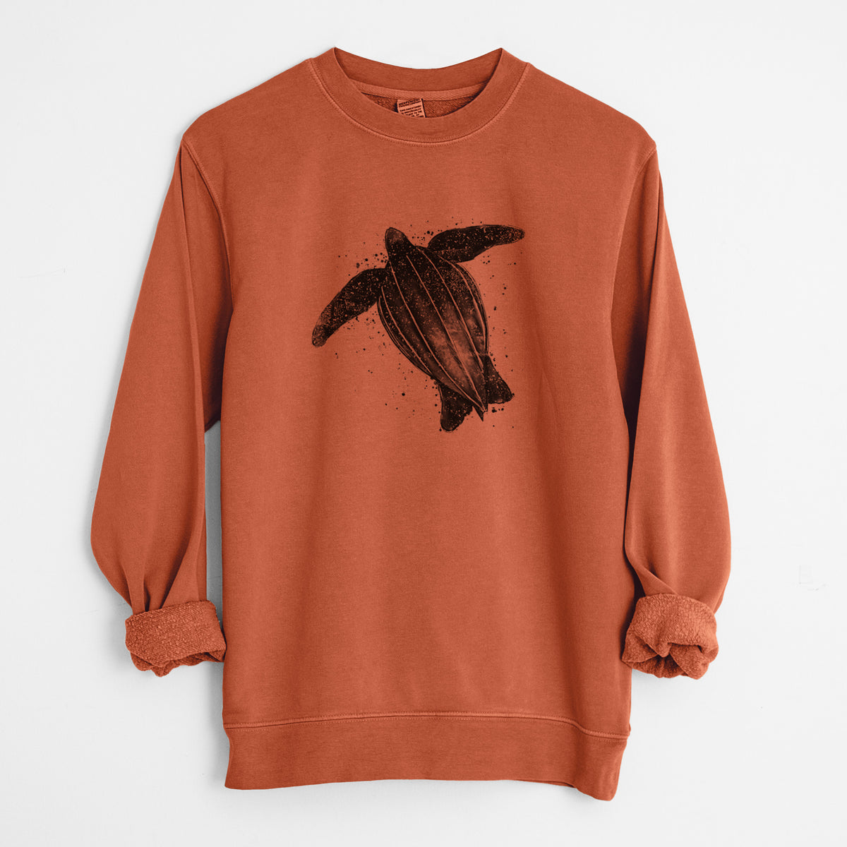 Leatherback - Dermochelys coriacea - Unisex Pigment Dyed Crew Sweatshirt in Amber