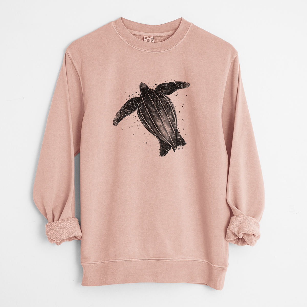 Leatherback - Dermochelys coriacea - Unisex Pigment Dyed Crew Sweatshirt in Dusty Pink