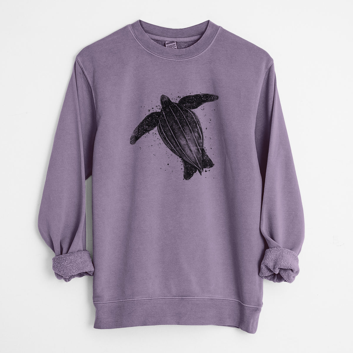 Leatherback - Dermochelys coriacea - Unisex Pigment Dyed Crew Sweatshirt in Plum