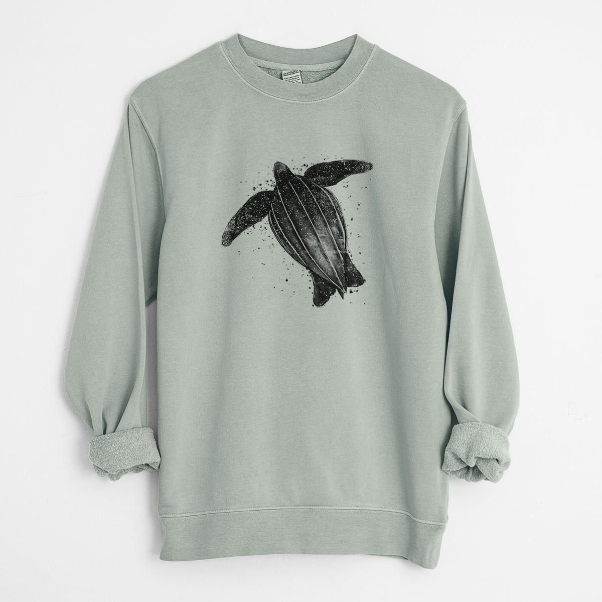 Leatherback - Dermochelys coriacea - Unisex Pigment Dyed Crew Sweatshirt in Sage
