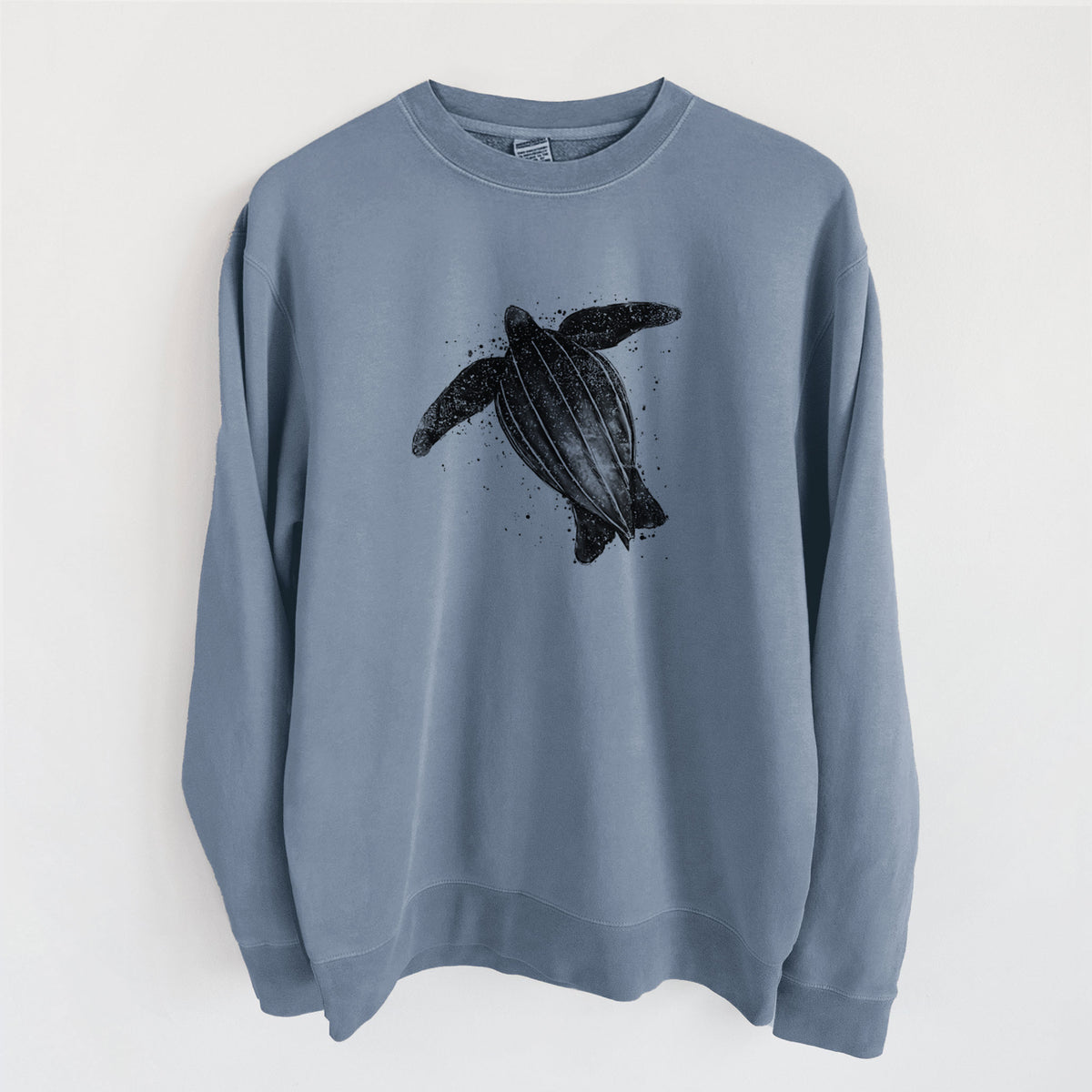 Leatherback - Dermochelys coriacea - Unisex Pigment Dyed Crew Sweatshirt in Slate Blue