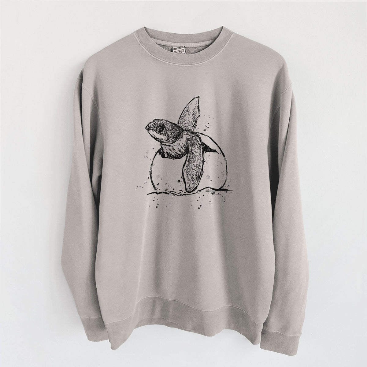 Leatherback Turtle Hatching - Unisex Pigment Dyed Crew Sweatshirt in Cement