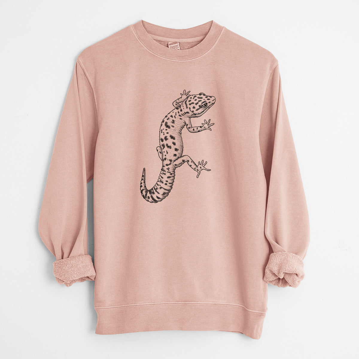 Eublepharis macularius - Leopard Gecko - Unisex Pigment Dyed Crew Sweatshirt in Dusty Pink