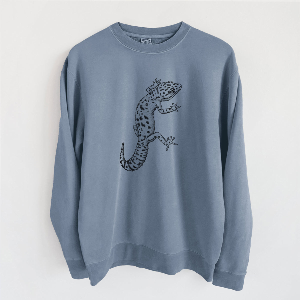 Eublepharis macularius - Leopard Gecko - Unisex Pigment Dyed Crew Sweatshirt in Slate Blue