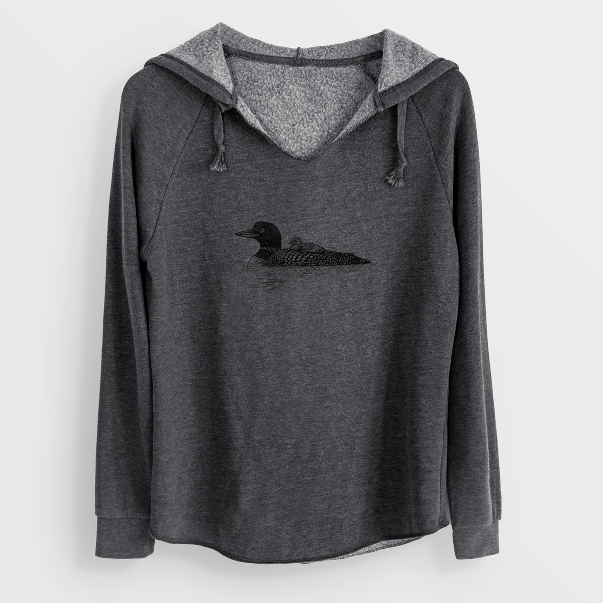 Common Loon with Chick - Gavia immer - Cali Wave Hooded Sweatshirt