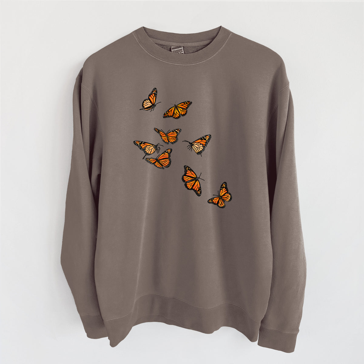 Monarch Migration - Unisex Pigment Dyed Crew Sweatshirt in Espresso