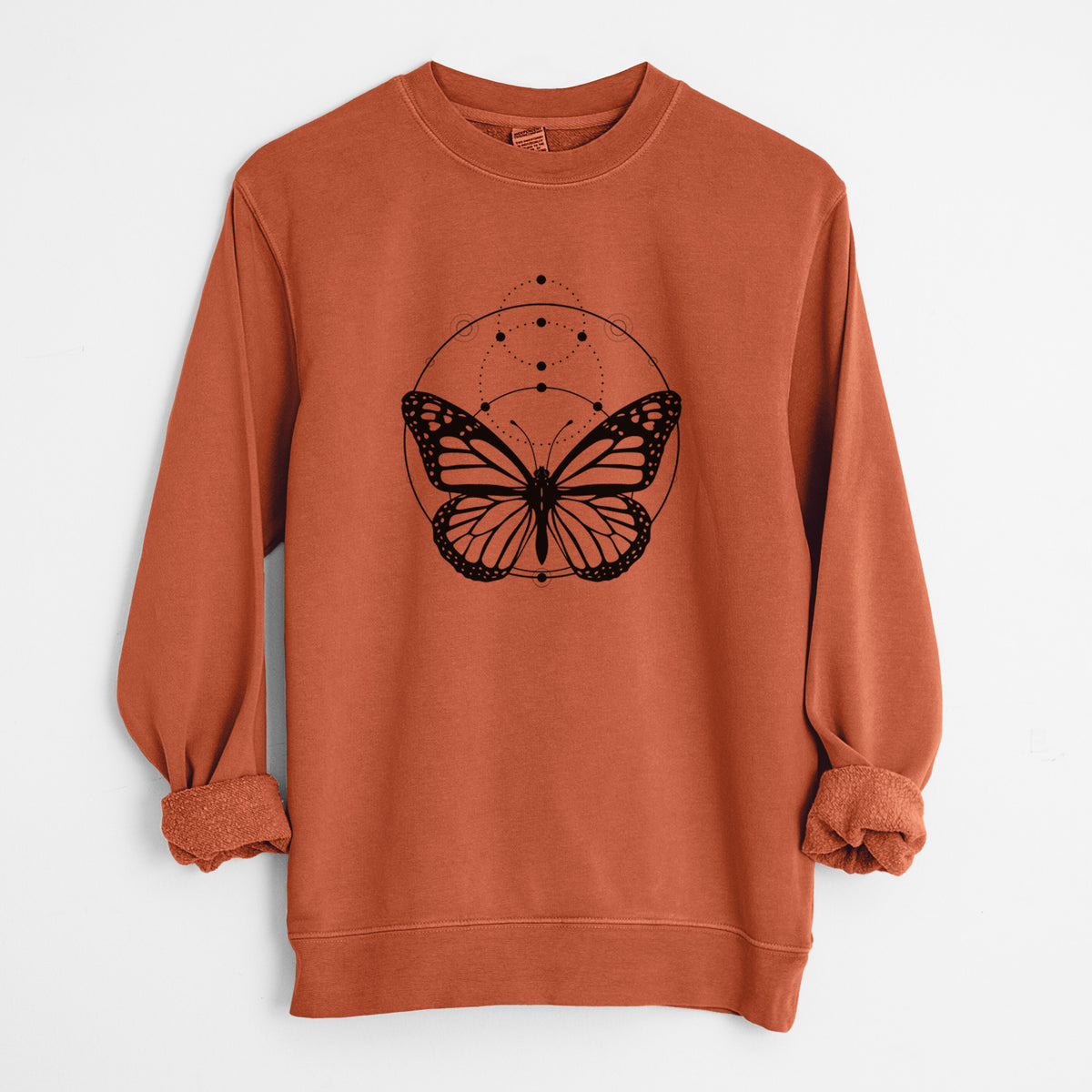 Monarch Symmetry - Unisex Pigment Dyed Crew Sweatshirt in Amber