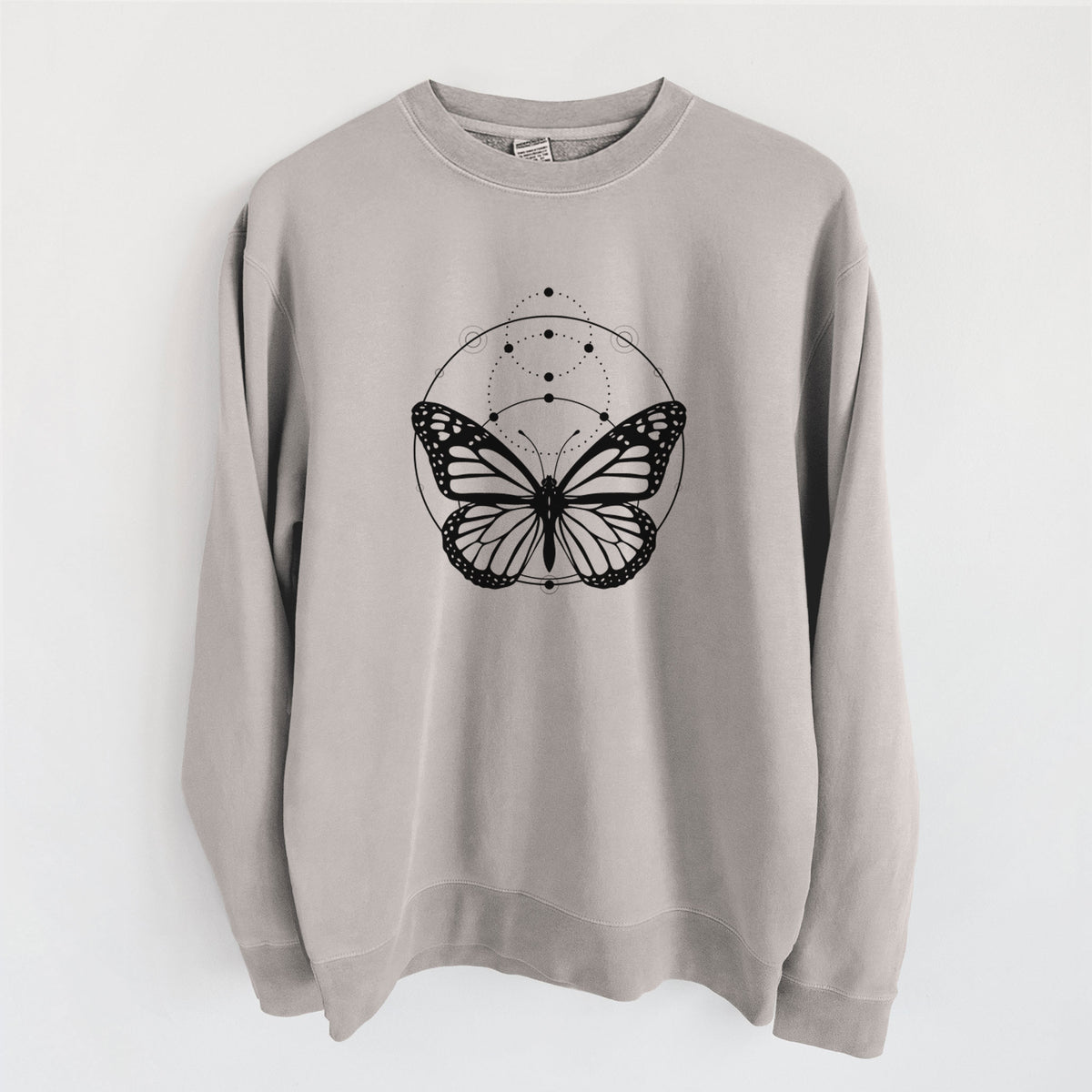 Monarch Symmetry - Unisex Pigment Dyed Crew Sweatshirt in Cement