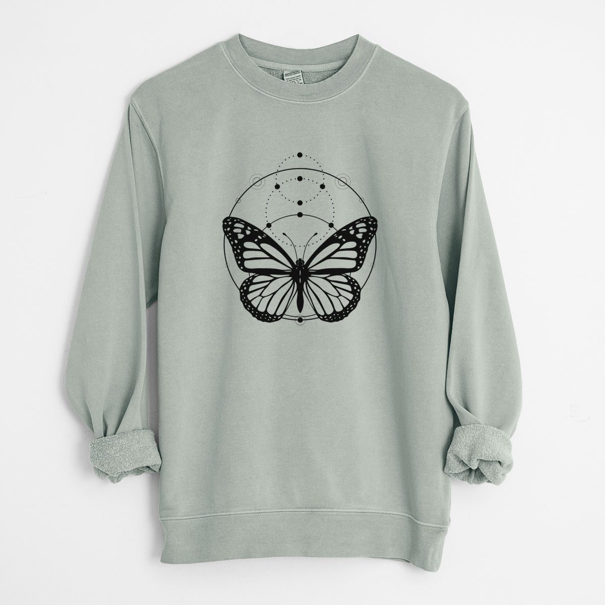 Monarch Symmetry - Unisex Pigment Dyed Crew Sweatshirt in Sage
