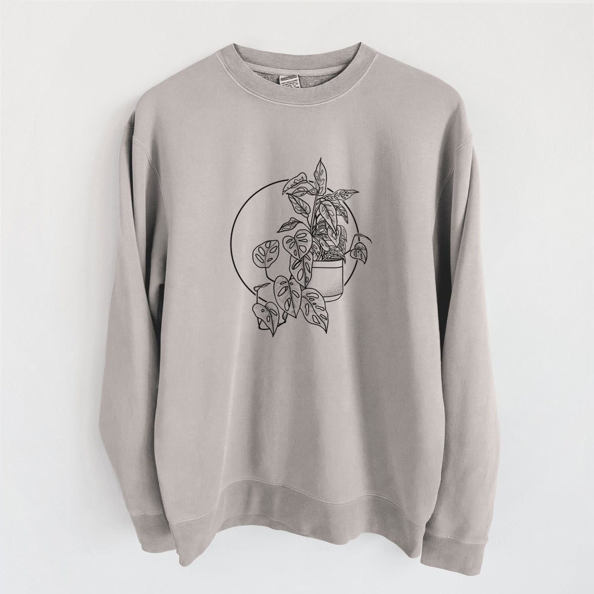 Monstera Adansonii - Unisex Pigment Dyed Crew Sweatshirt in Cement