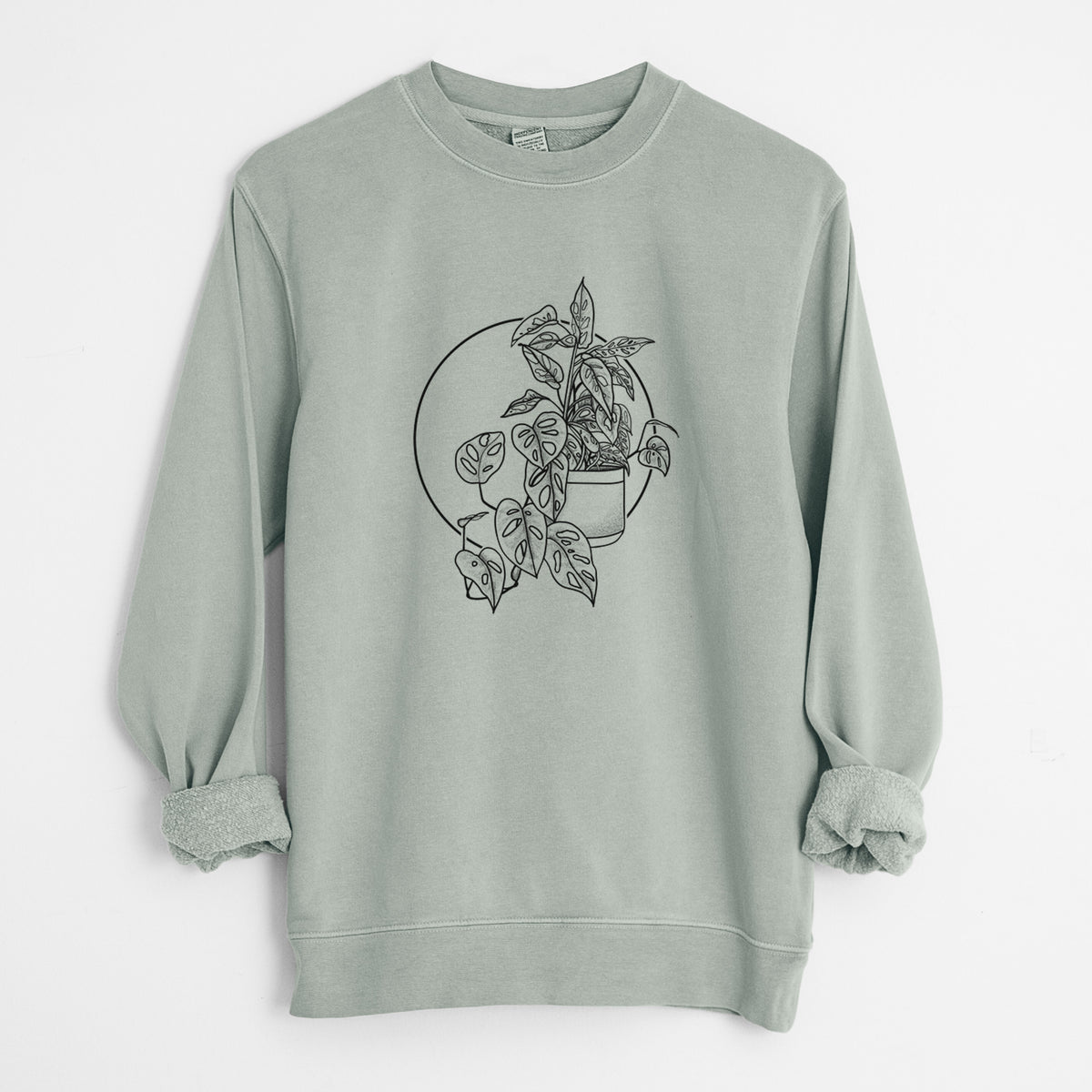 Monstera Adansonii - Unisex Pigment Dyed Crew Sweatshirt in Sage