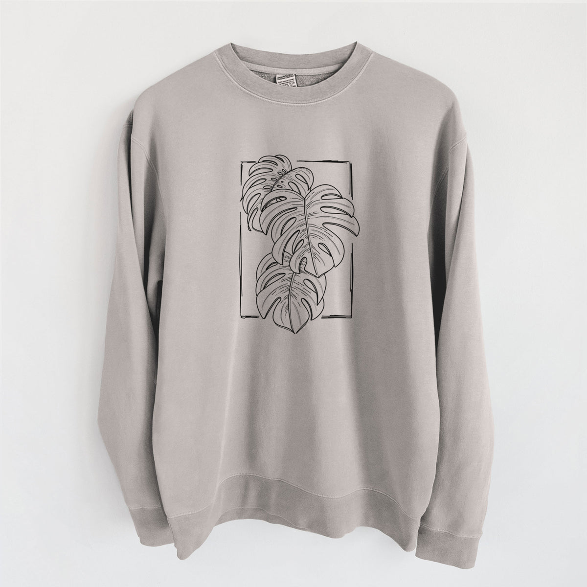 Monstera Deliciosa - Unisex Pigment Dyed Crew Sweatshirt in Cement