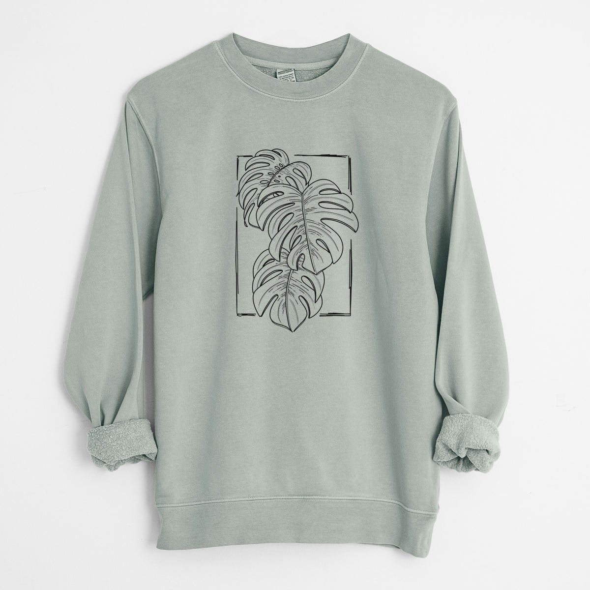 Monstera Deliciosa - Unisex Pigment Dyed Crew Sweatshirt in Sage