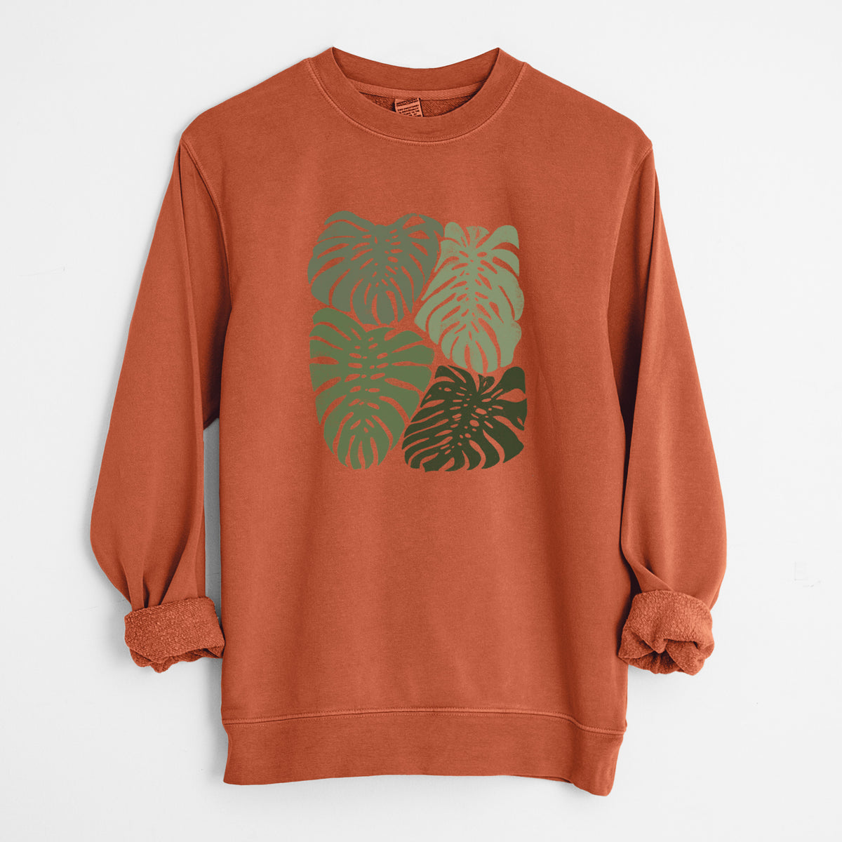 Monstera Vibes - Unisex Pigment Dyed Crew Sweatshirt in Amber