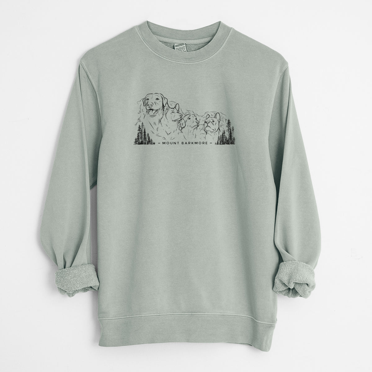 Mount Barkmore - Dog Tribute - Unisex Pigment Dyed Crew Sweatshirt in Sage