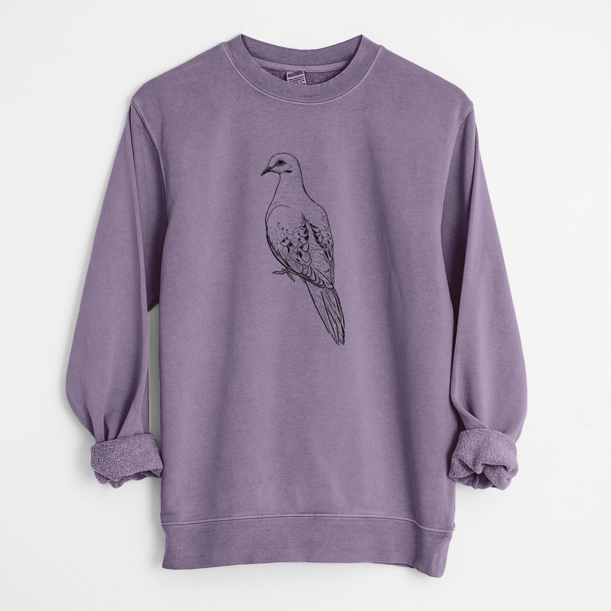 Mourning Dove - Zenaida macroura - Unisex Pigment Dyed Crew Sweatshirt in Plum