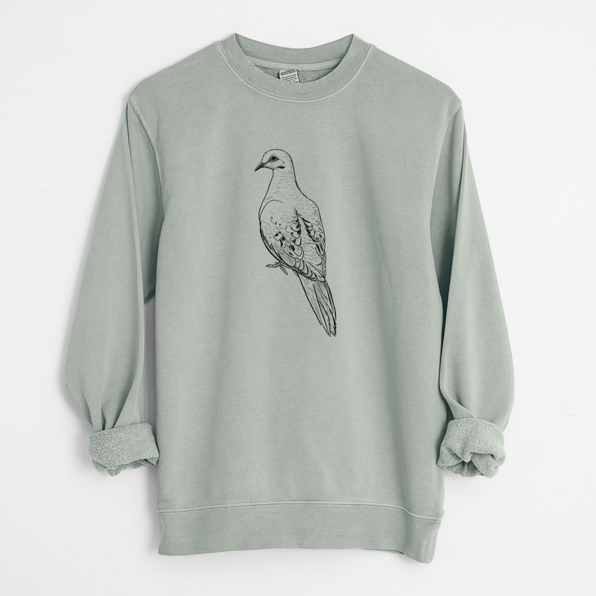 Mourning Dove - Zenaida macroura - Unisex Pigment Dyed Crew Sweatshirt in Sage