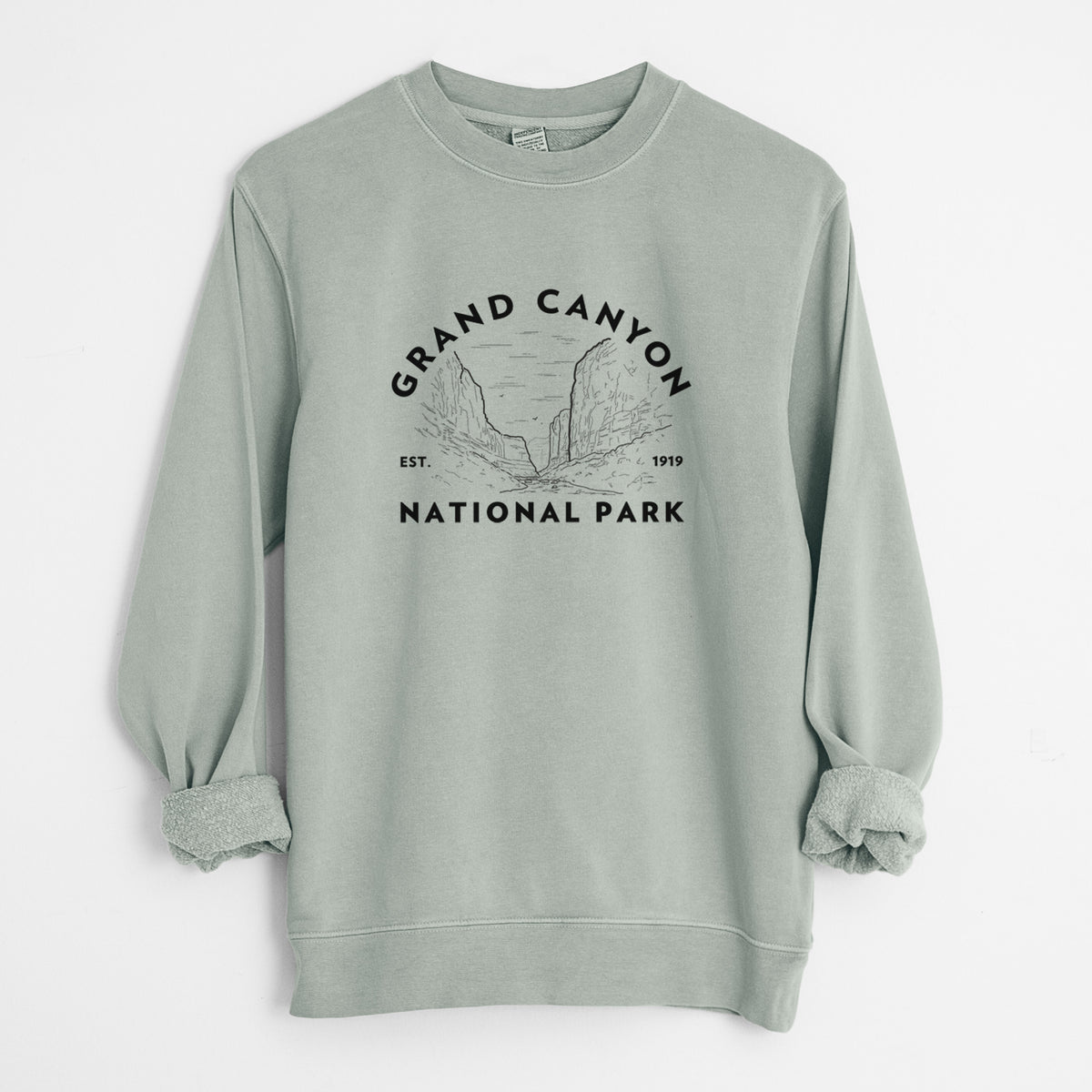 Grand Canyon National Park - Unisex Pigment Dyed Crew Sweatshirt in Sage