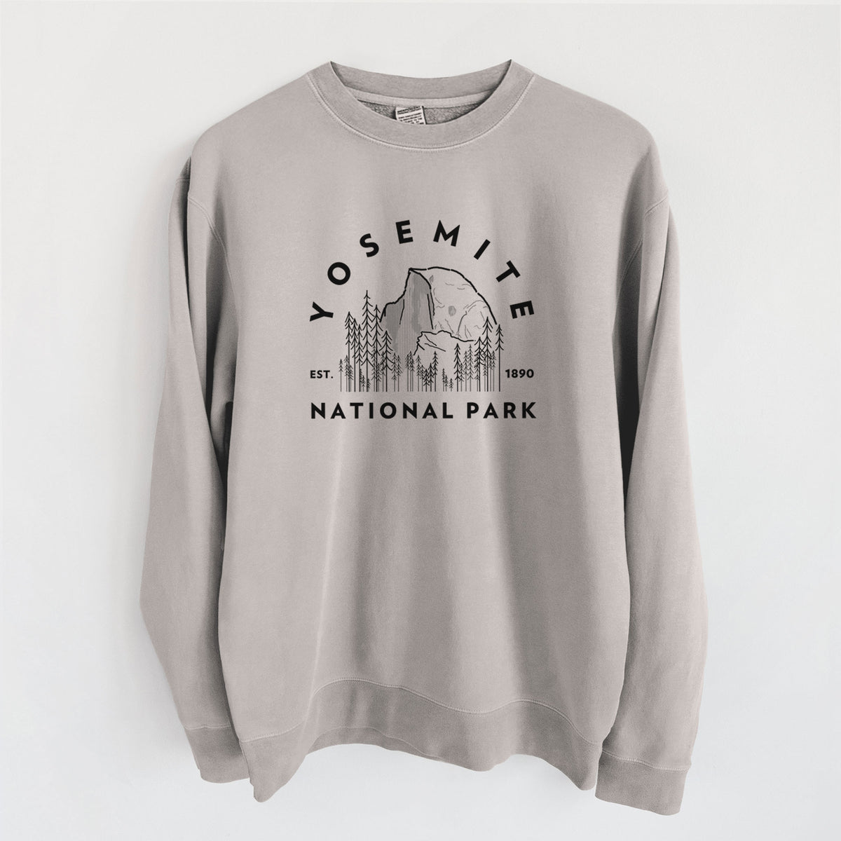 Yosemite National Park - Unisex Pigment Dyed Crew Sweatshirt in Cement