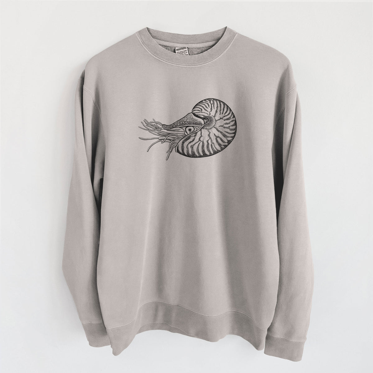 Palau Nautilus - Nautilus belauensis - Unisex Pigment Dyed Crew Sweatshirt in Cement