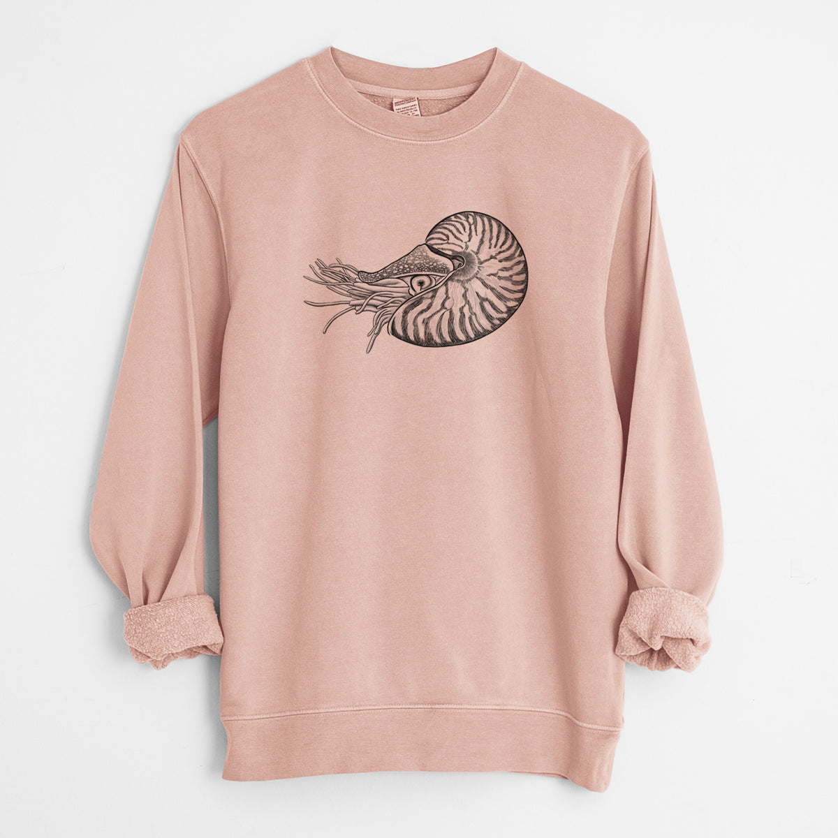 Palau Nautilus - Nautilus belauensis - Unisex Pigment Dyed Crew Sweatshirt in Dusty Pink