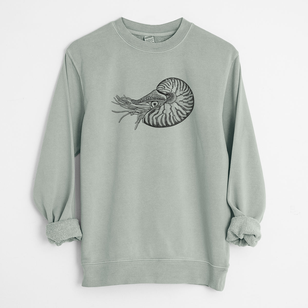 Palau Nautilus - Nautilus belauensis - Unisex Pigment Dyed Crew Sweatshirt in Sage