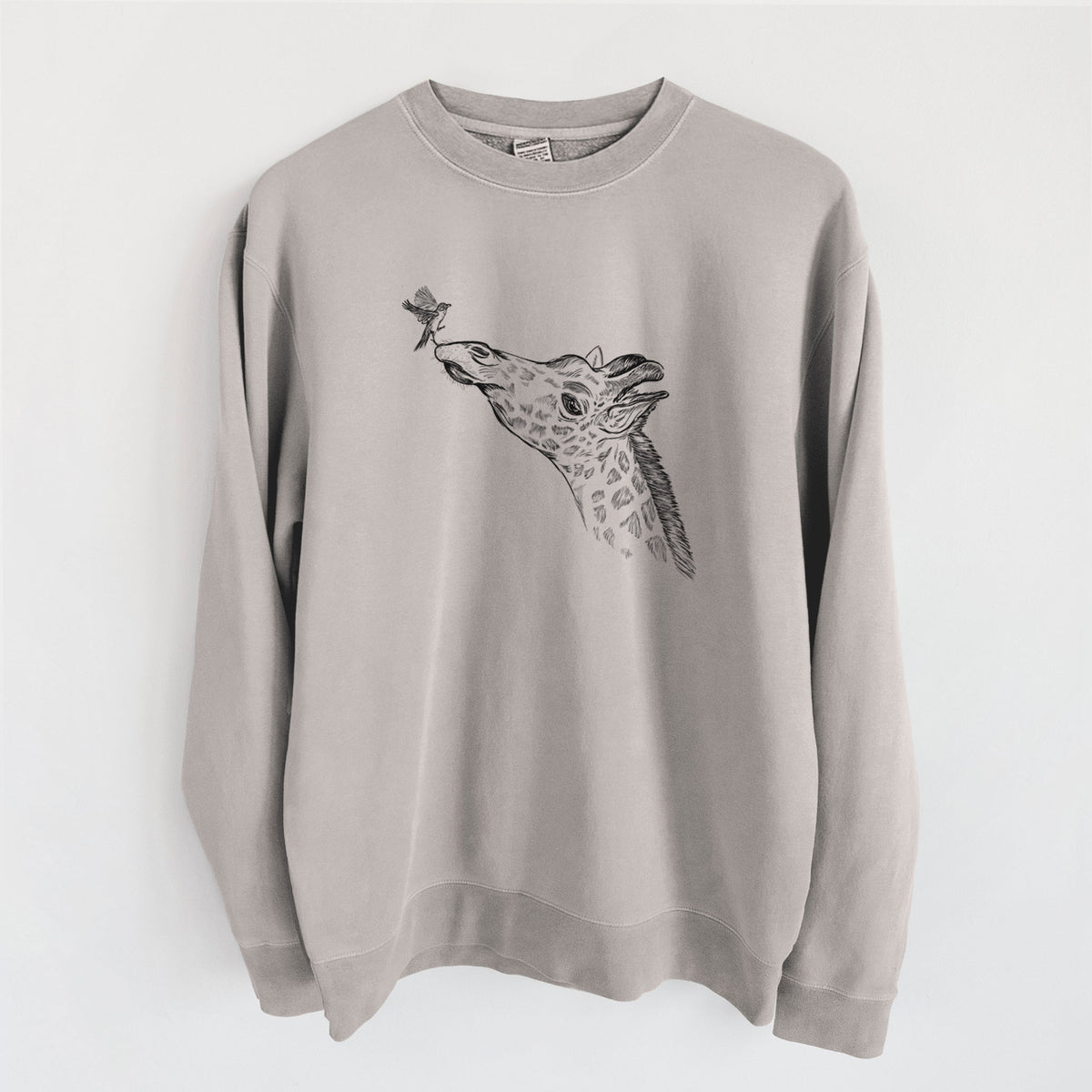 Northern Giraffe - Giraffa camelopardalis - Unisex Pigment Dyed Crew Sweatshirt in Cement