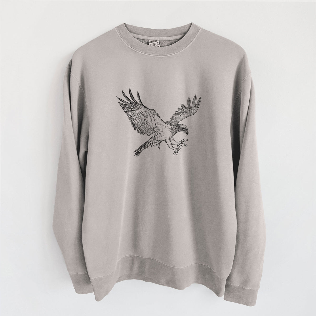 Osprey - Pandion haliaetus - Unisex Pigment Dyed Crew Sweatshirt in Cement