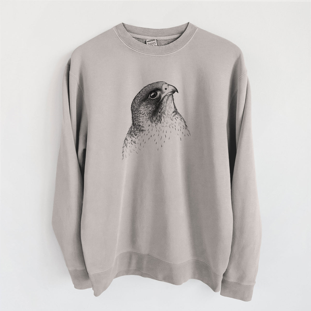 Peregrine Falcon - Falco peregrinus - Unisex Pigment Dyed Crew Sweatshirt in Cement