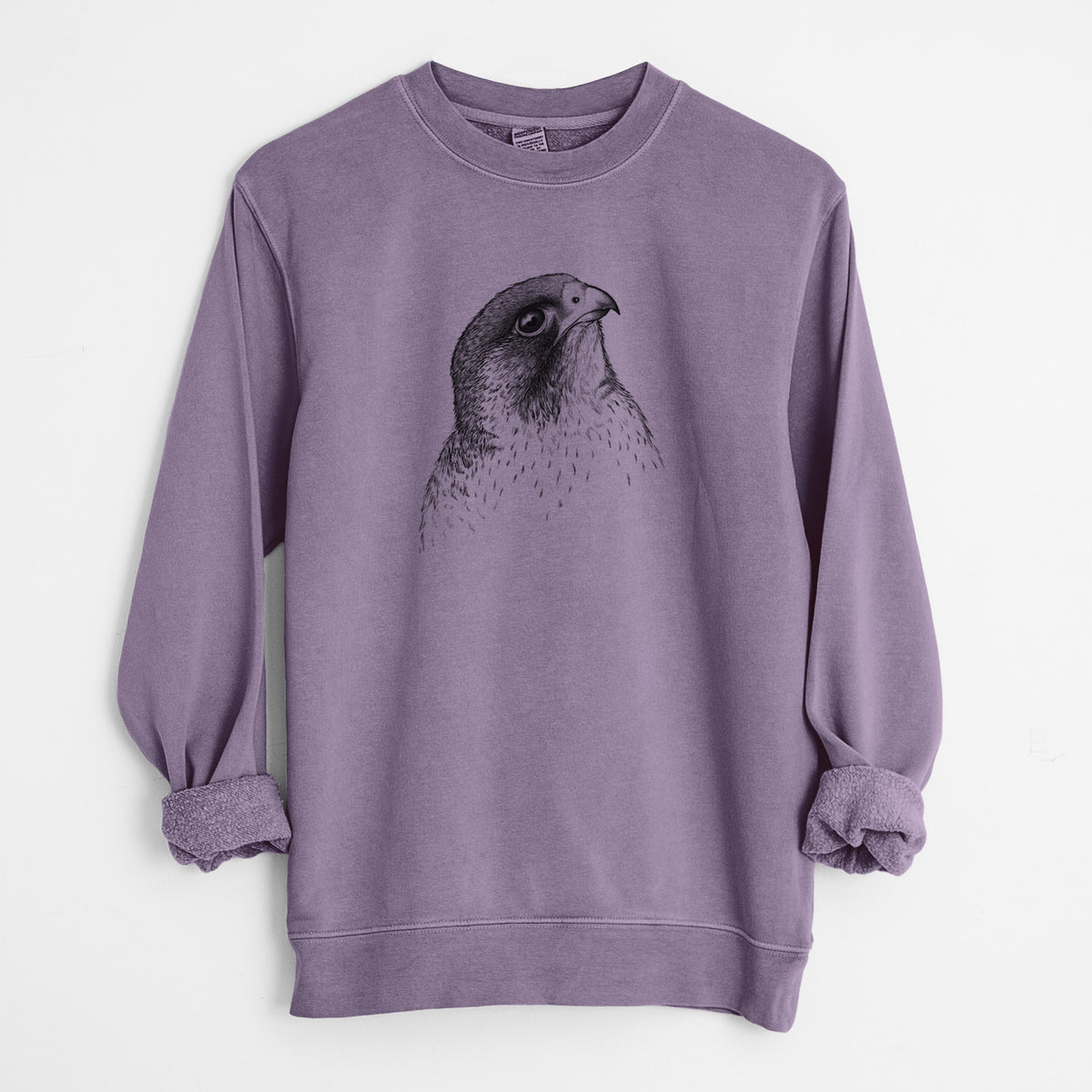 Peregrine Falcon - Falco peregrinus - Unisex Pigment Dyed Crew Sweatshirt in Plum