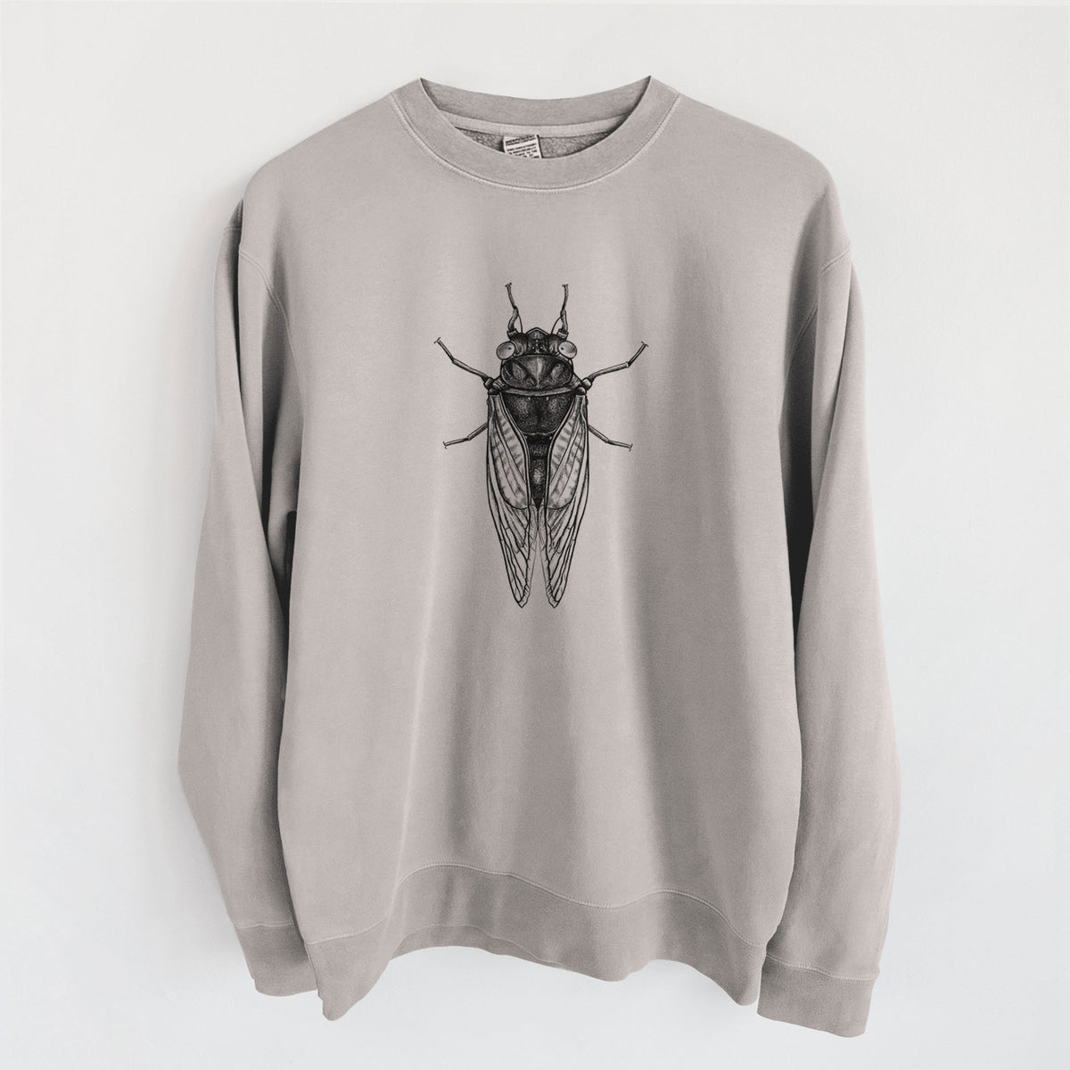 Pharoh Cicada - Magicicada septendecim - Unisex Pigment Dyed Crew Sweatshirt in Cement