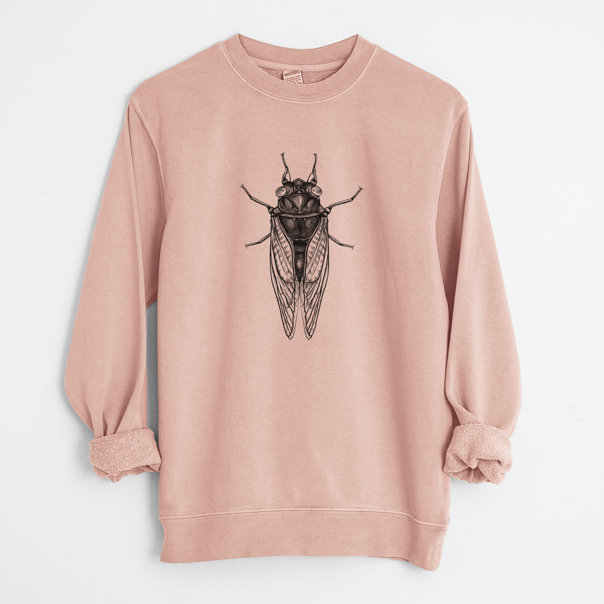 Pharoh Cicada - Magicicada septendecim - Unisex Pigment Dyed Crew Sweatshirt in Dusty Pink