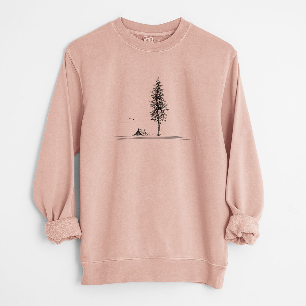 Pine Camp Vista - Unisex Pigment Dyed Crew Sweatshirt in Dusty Pink