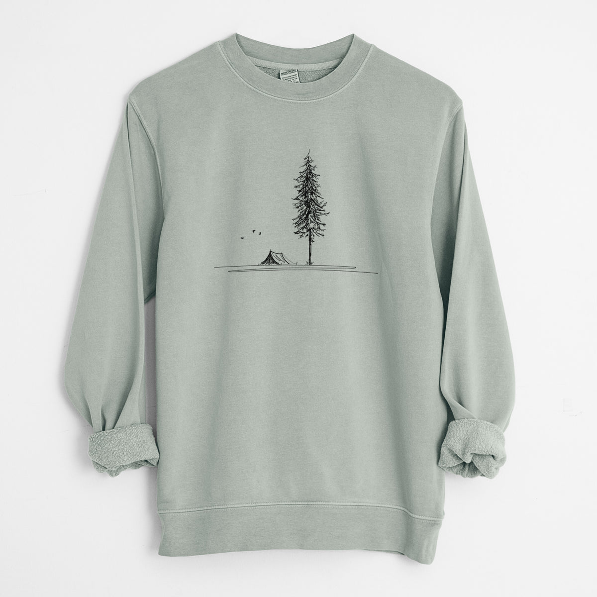 Pine Camp Vista - Unisex Pigment Dyed Crew Sweatshirt in Sage