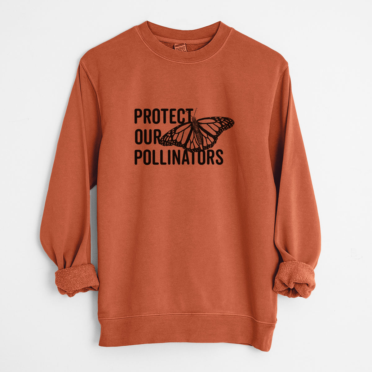 Protect our Pollinators - Unisex Pigment Dyed Crew Sweatshirt in Amber