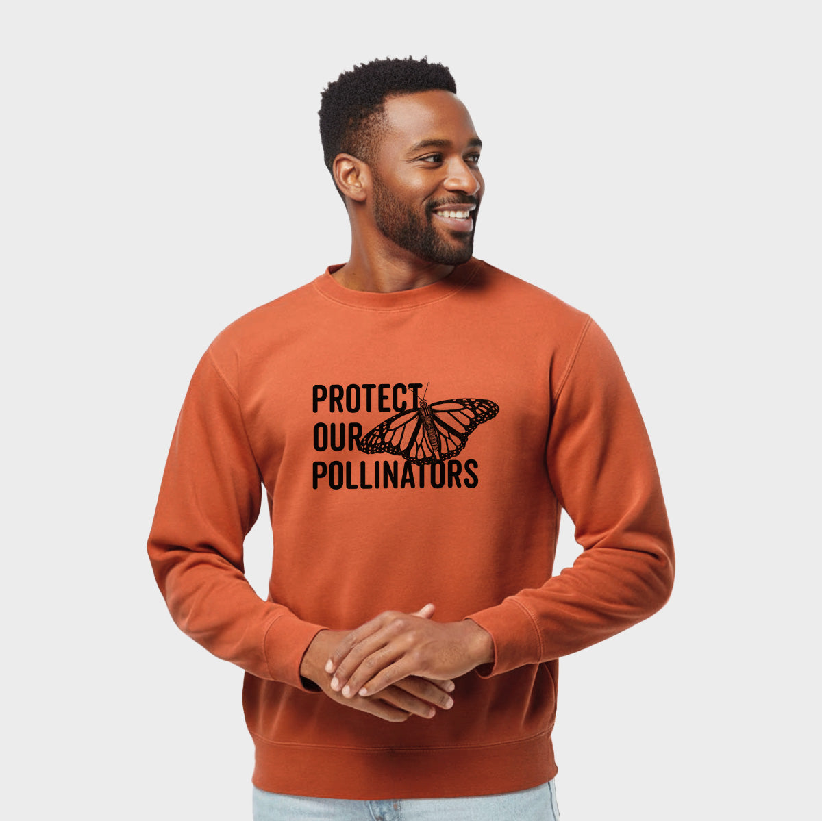Protect our Pollinators - Unisex Pigment Dyed Crew Sweatshirt in Amber