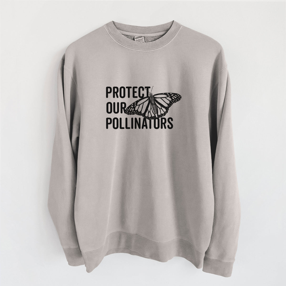 Protect our Pollinators - Unisex Pigment Dyed Crew Sweatshirt in Cement