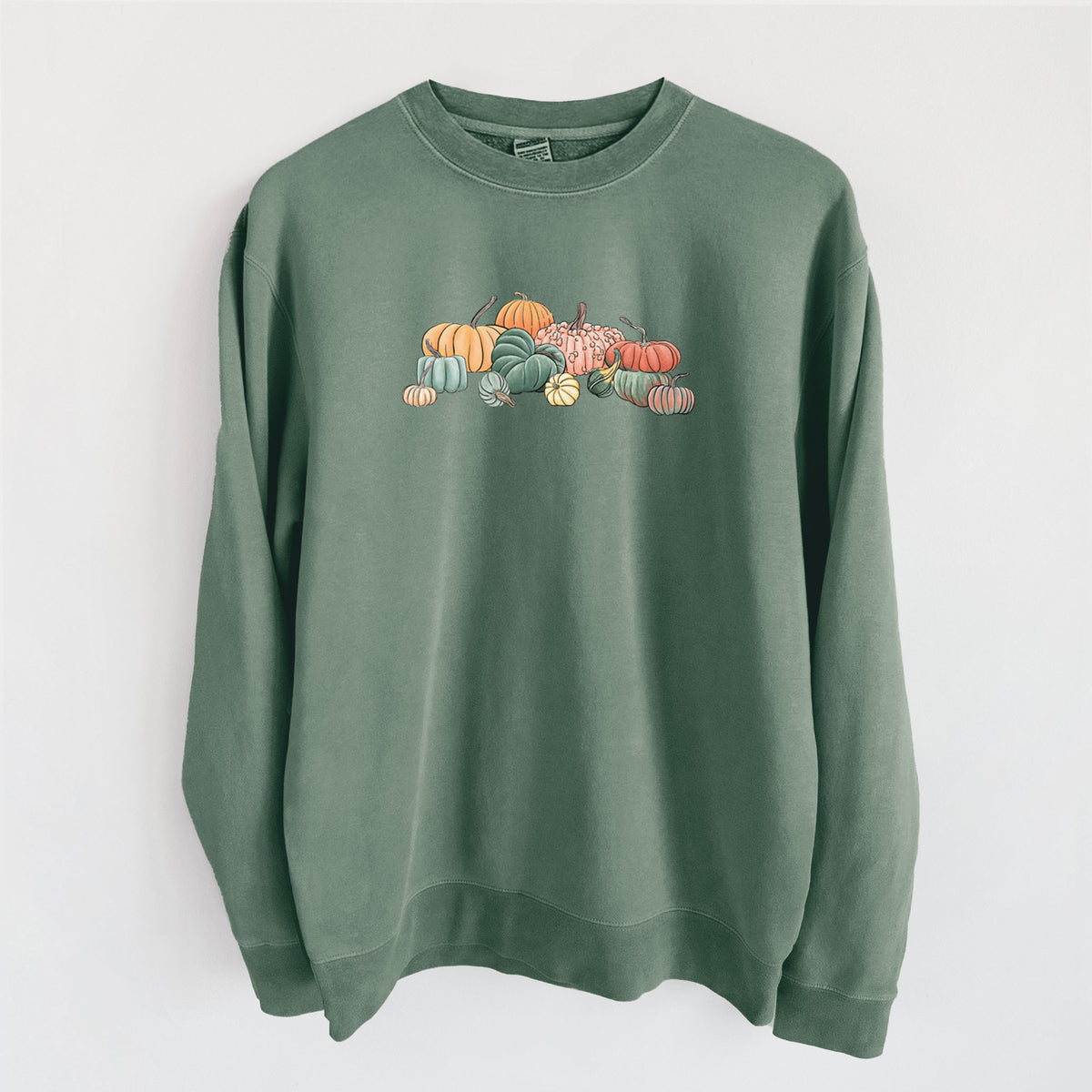 Pumpkin Harvest - Unisex Pigment Dyed Crew Sweatshirt in Alpine Green